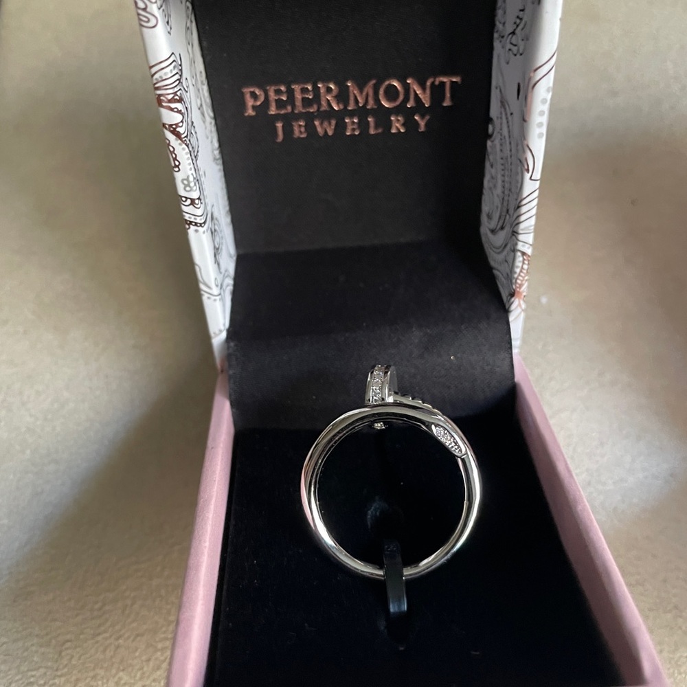 Peermont Rhodium Plated CZ crystal Nail Ring, NWOT. Size 9 - Picture 5 of 16